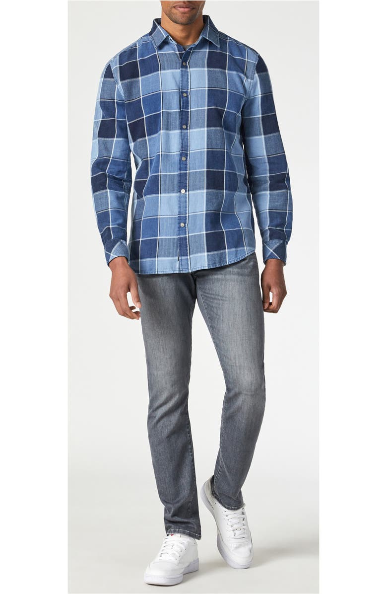 Mavi Jeans Check Brushed Twill Snap-Up Shirt, Alternate, color,