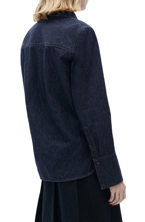 Mango Mara Denim Shirt In Dark Blue
