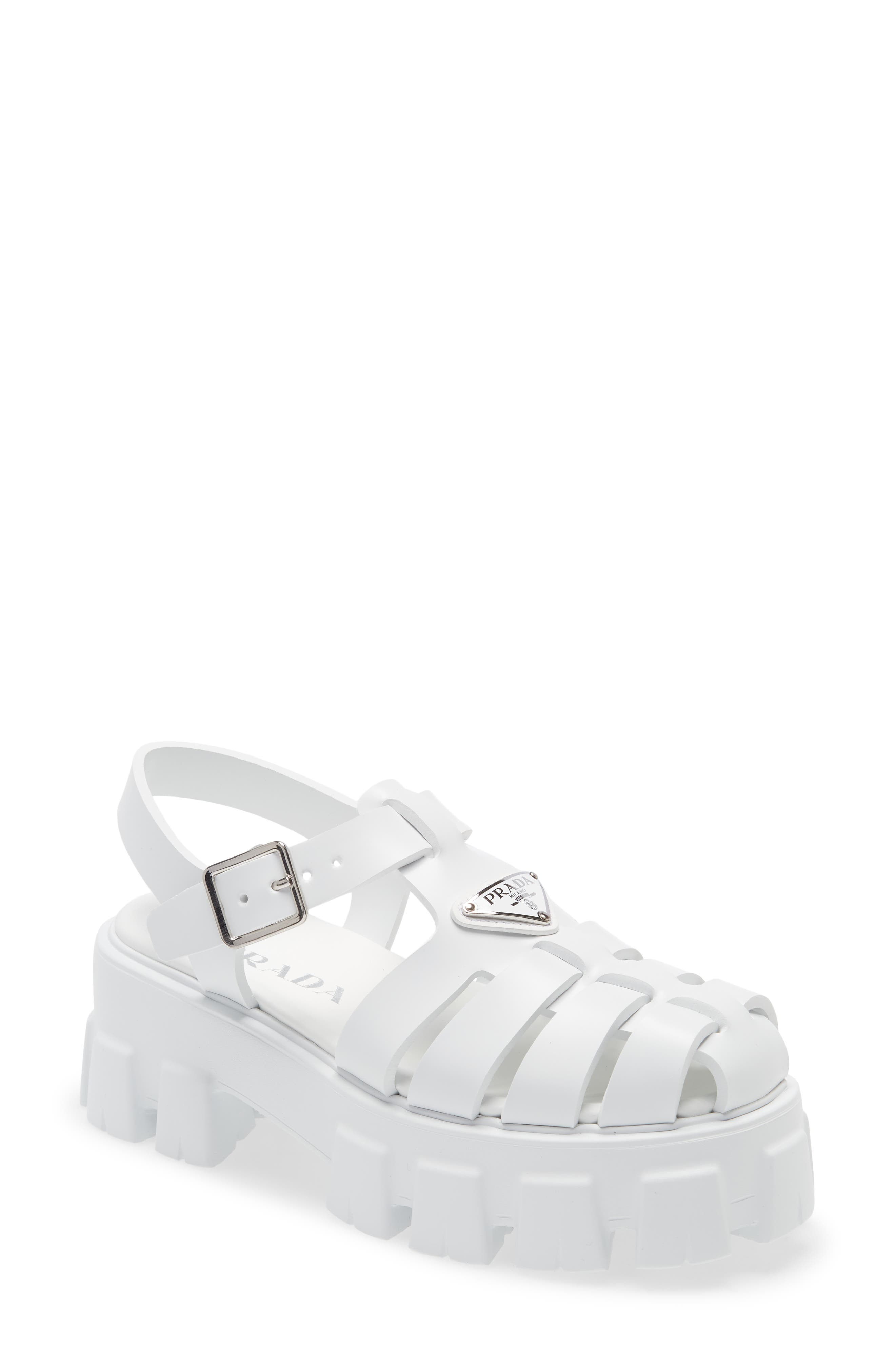 Monolith Platform Fisherman Sandal, Main, color, BIANCO