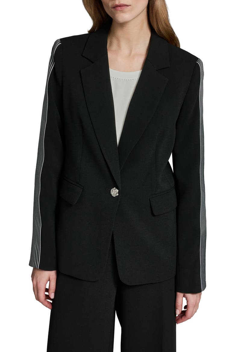 Side Stripe Blazer, Main, color, BLACK