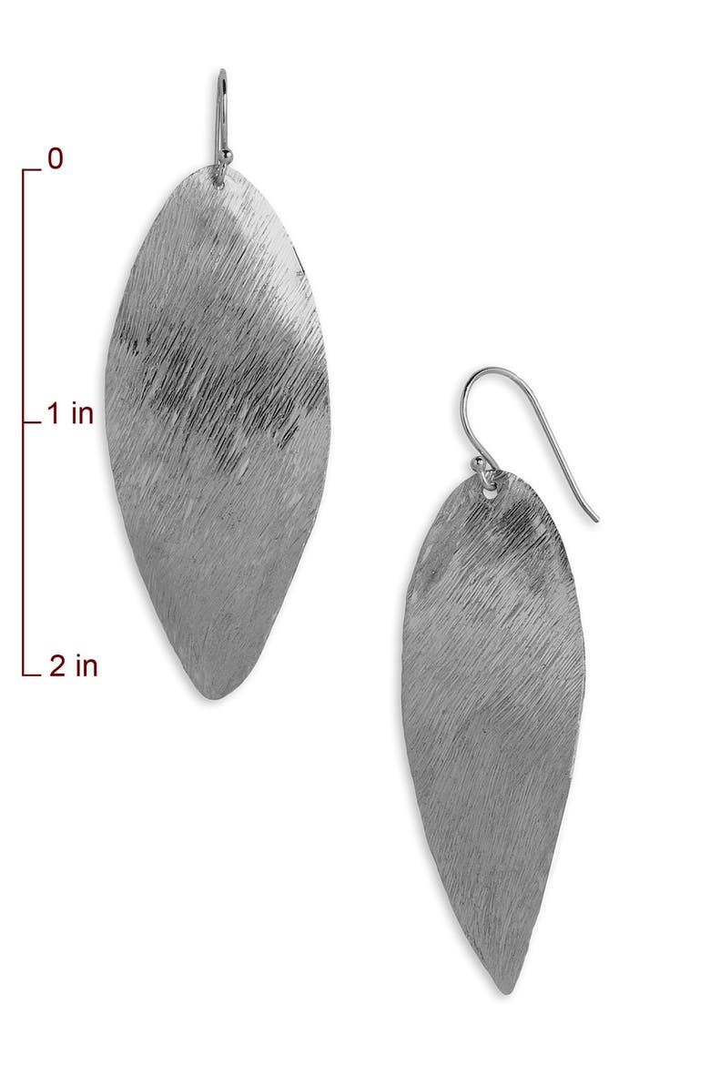 Argento Vivo Twist Leaf Earrings, Alternate, color, GUNMETAL