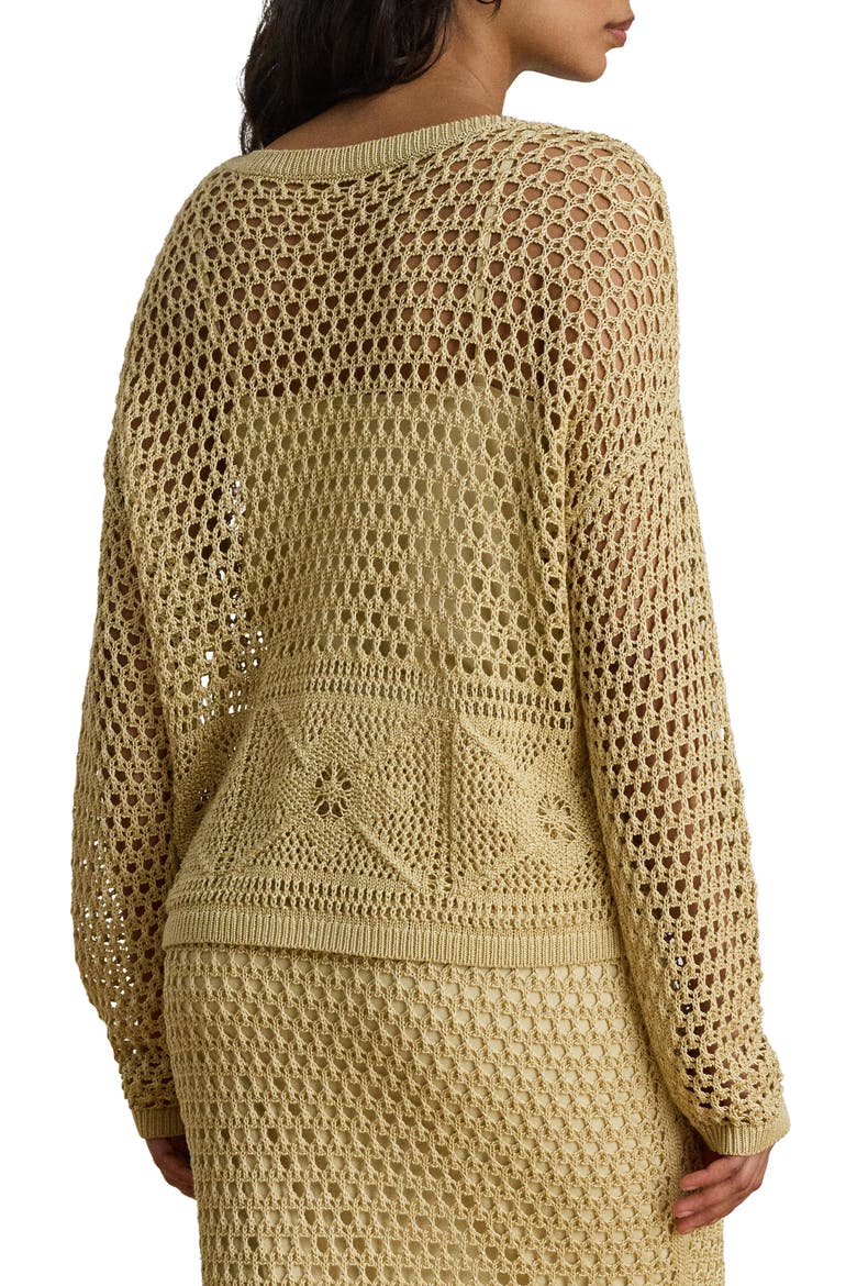 Astound Open Stitch Linen Blend Sweater, Alternate, color, CANYON SAND BROWN