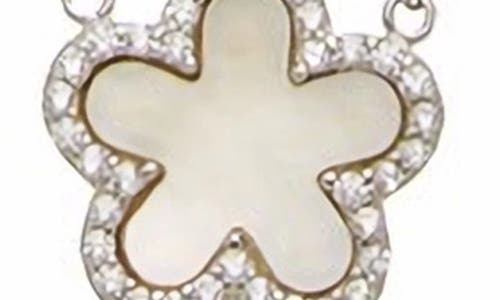 Juvell Sterling Silver Mother-of-pearl & Cubic Zirconia Clover Pendant Necklace In Silver
