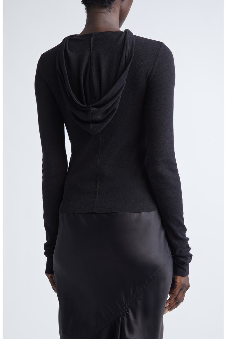 Rib Crop Hoodie, Alternate, color, BLACK