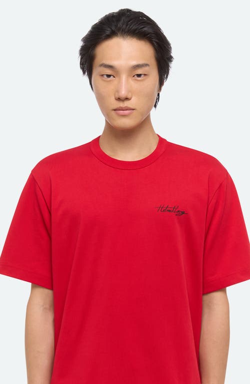 Helmut Lang Relaxed Fit Graphic Logo Tee In Red