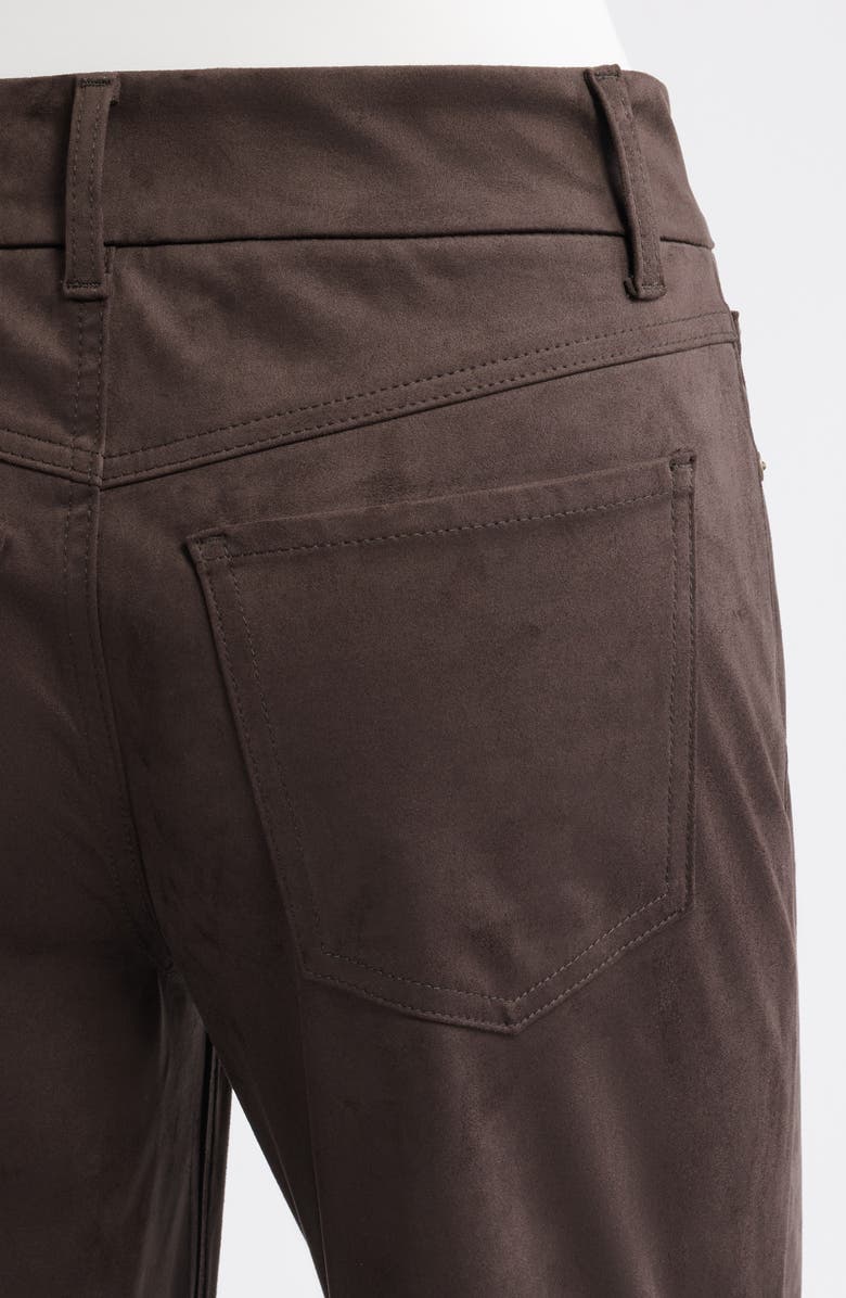 CITY BLUES High Waist Wide Leg Faux Suede Jeans, Alternate, color, Coffee