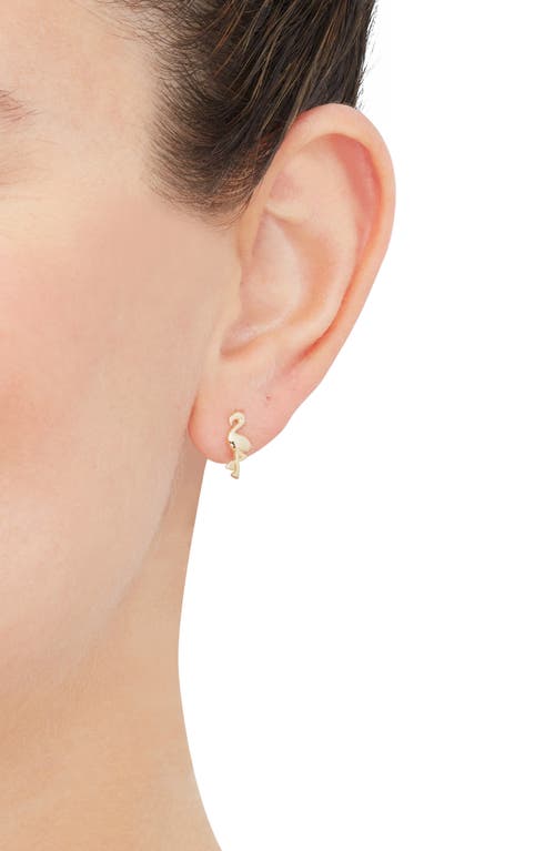 Frankie & Zoe Flamingo Stud Earrings In Gold