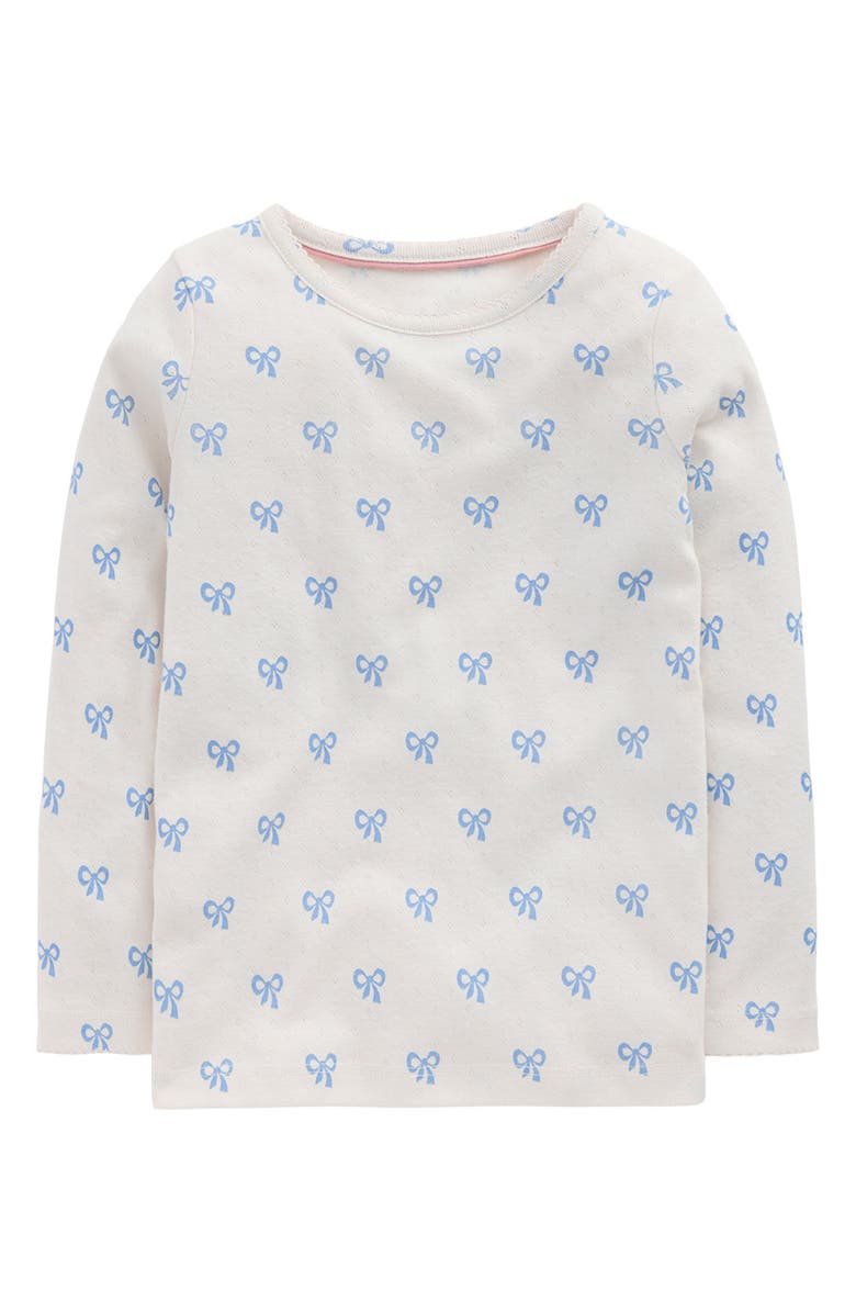 Mini Boden Kids' Bow Print Pointelle T-Shirt, Main, color, Tiny Bows