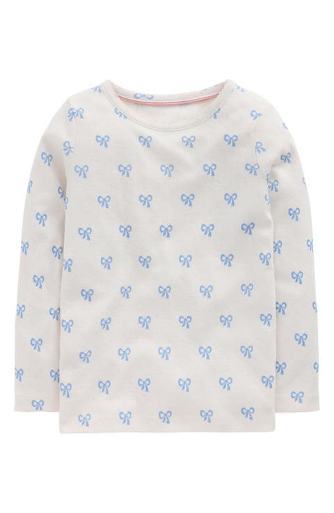 Kids' Bow Print Pointelle T-Shirt (Toddler, Little Kid & Big Kid)