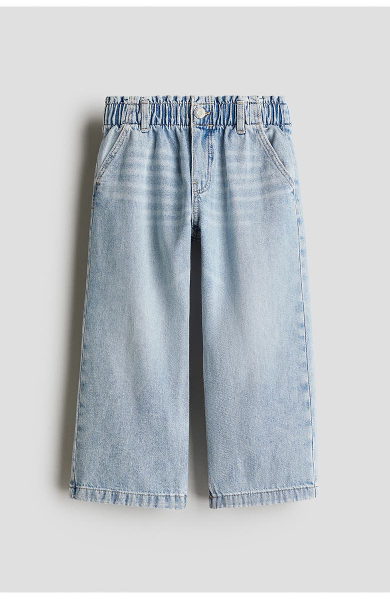 H&M Daisy wide leg paper-bag jeans, Alternate, color, Light Denim Blue