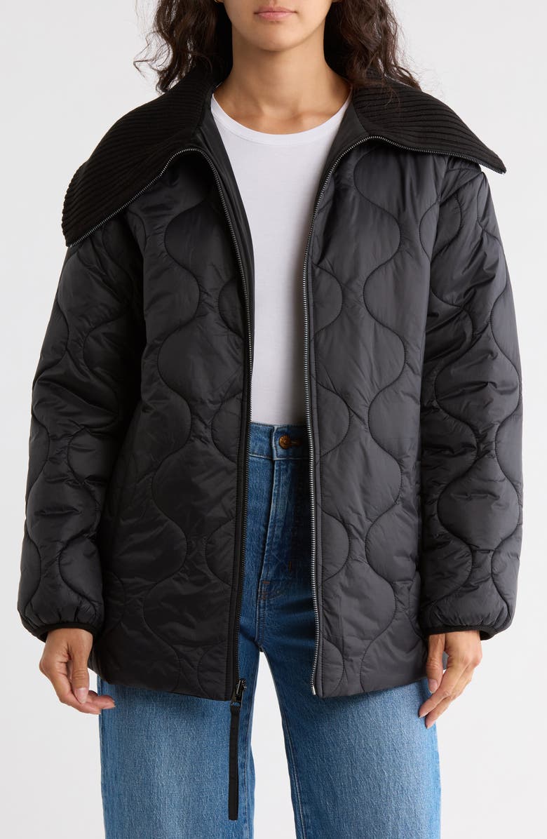 Lucky Brand Reversible Quilted Jacket, Alternate, color, Black