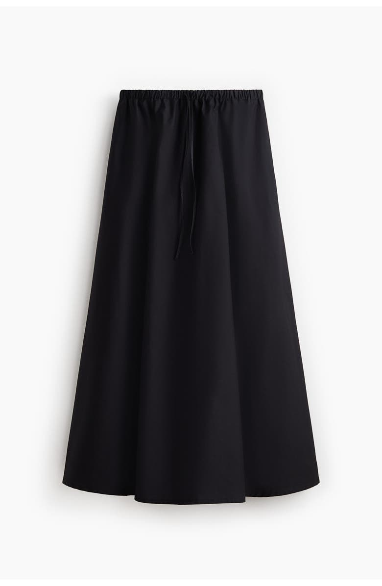 H&M Cotton Poplin Maxi Skirt, Main, color, Black