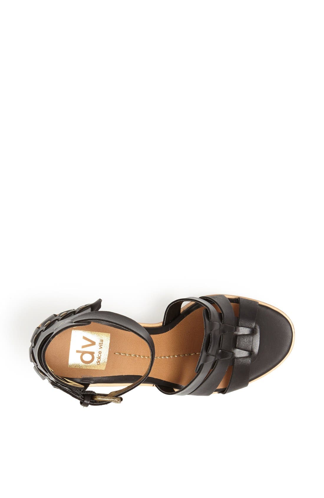 DV by Dolce Vita 'Cho' Wedge Sandal (Nordstrom Exclusive), Alternate, color, BLACK LEATHER
