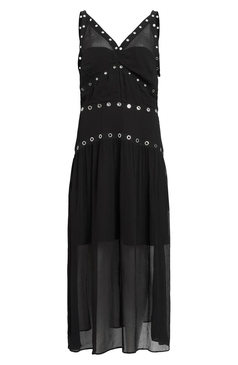 AllSaints Zita Semisheer Eyelet V-Neck Dress, Alternate, color, 