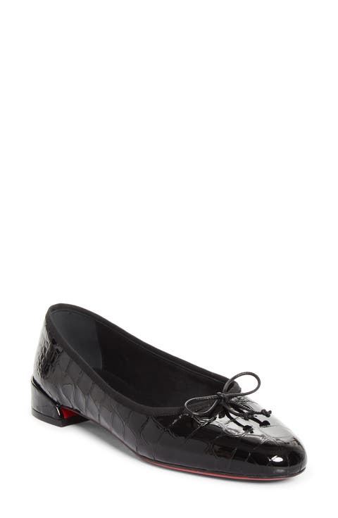 Sweetie Jane Croc Embossed Patent Leather Flat