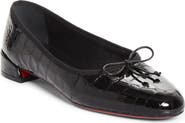 Christian Louboutin Sweetie Jane Croc Embossed Patent Leather Flat