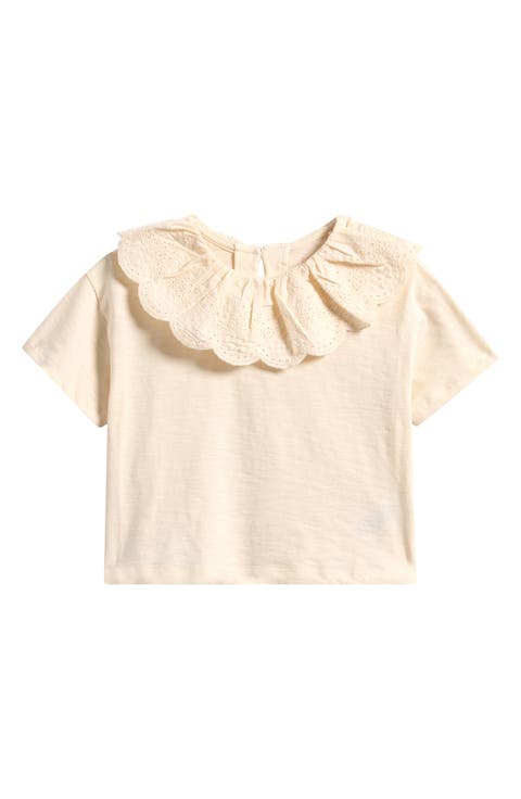 Kids' Eyelet Collar Cotton T-Shirt (Baby, Toddler & Little Kid)