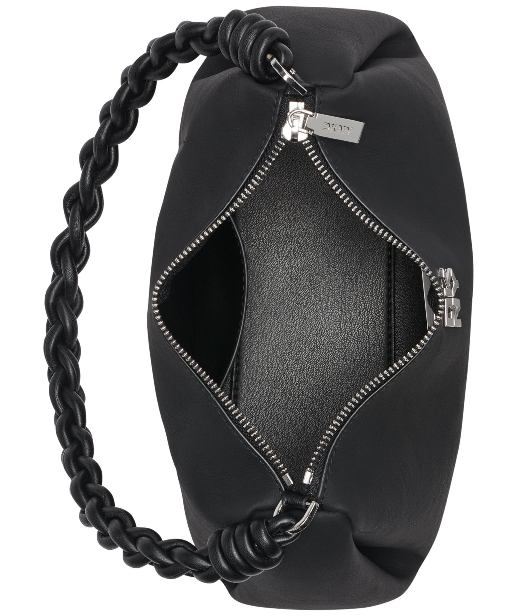 DKNY Remy Top-Zip Shoulder Bag, Alternate, color, Black/Silver