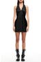 Stars Align Lace Trim Satin Halter Minidress