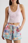 Kulani Kinis Flower Embossed Crop Tank