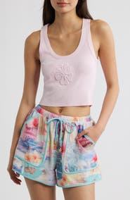 Kulani Kinis Flower Embossed Crop Tank