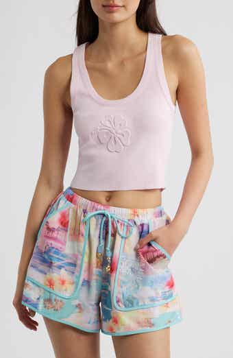 Flower Embossed Crop Tank