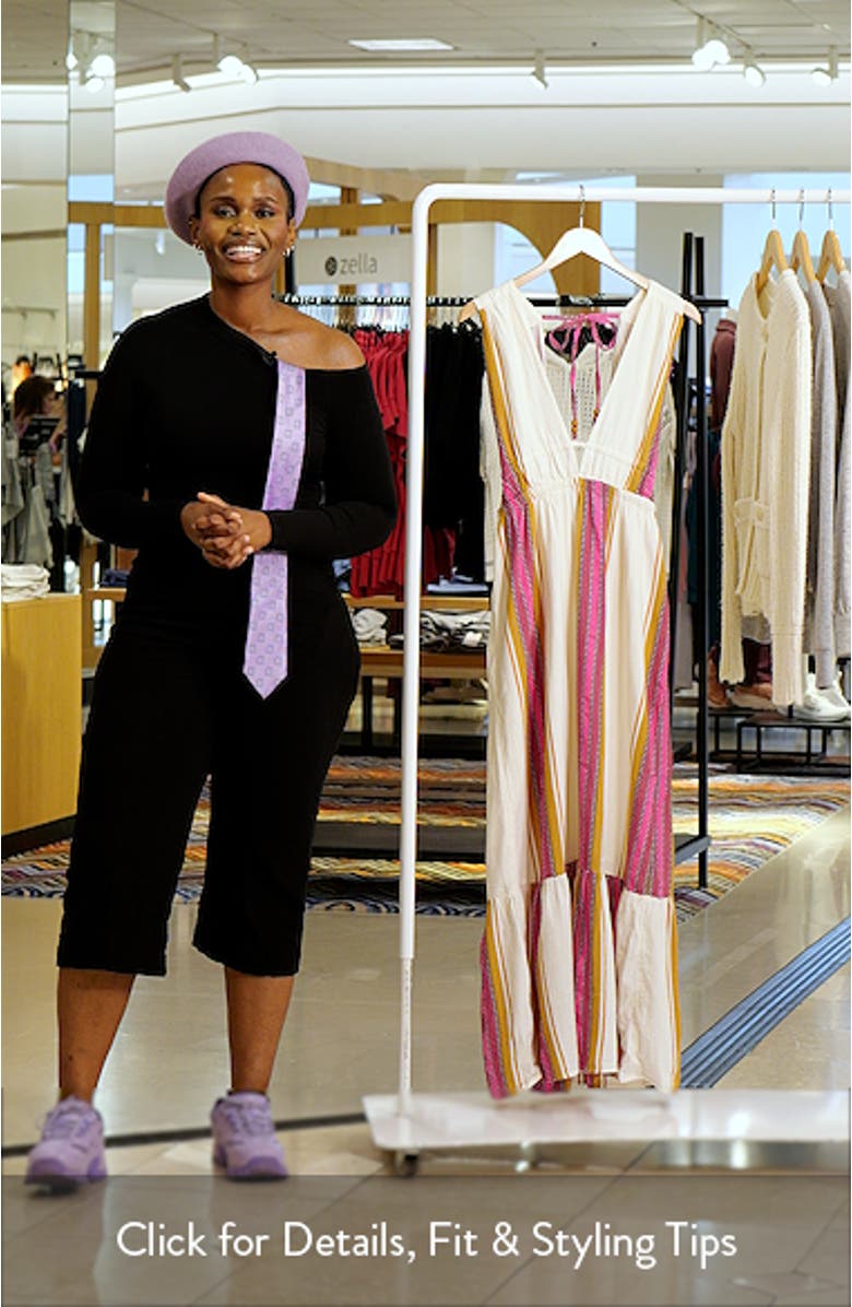 Print Sleeveless Ruffle Hem Cover-Up Maxi Dress, sales video thumbnail