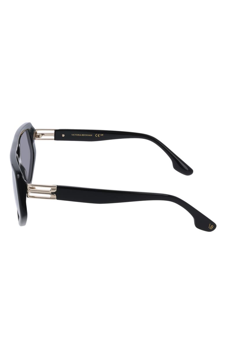Victoria Beckham 58mm Modified Rectangle Sunglasses, Alternate, color, Black