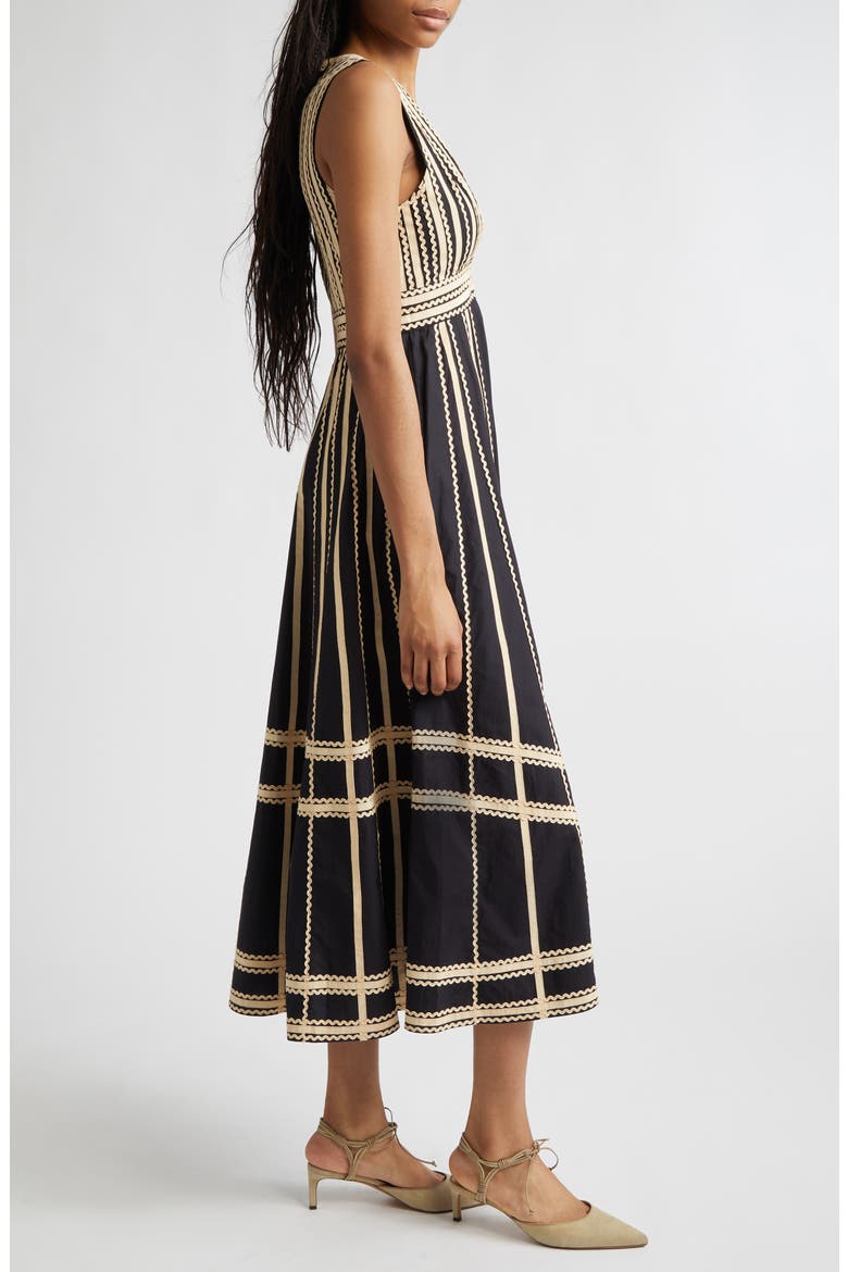 Palermo Plunge Neck Midi Dress, Alternate, color, NOIR