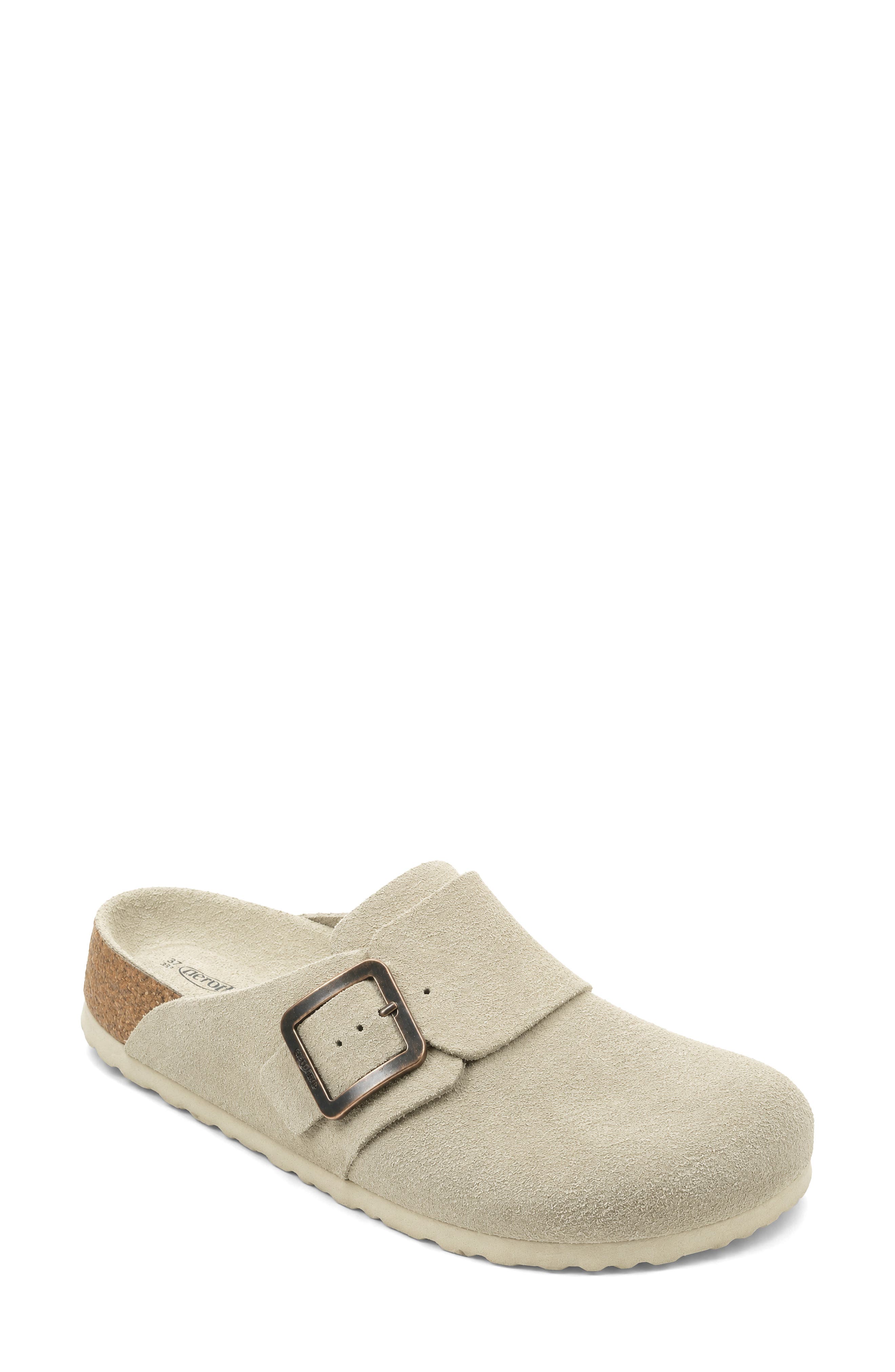 Atlas Suede Clog, Main, color, GREY