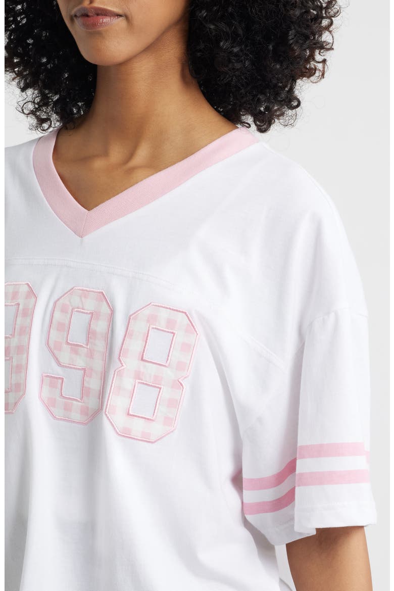 1998 Appliqué Cotton Graphic T-Shirt, Alternate, color, BRIGHT WHITE/ ROSE