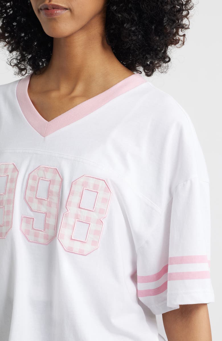 GOLDEN HOUR 1998 Appliqué Cotton Graphic T-Shirt, Alternate, color, Bright White/ Rose