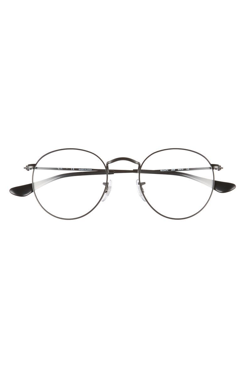 50mm Round Optical Glasses, Alternate, color, MATTE BLACK