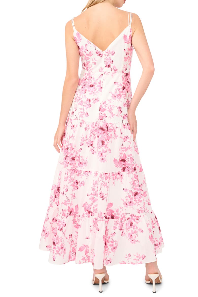Floral Twist Front Tiered Maxi Dress, Alternate, color, ORCHID SMOKE
