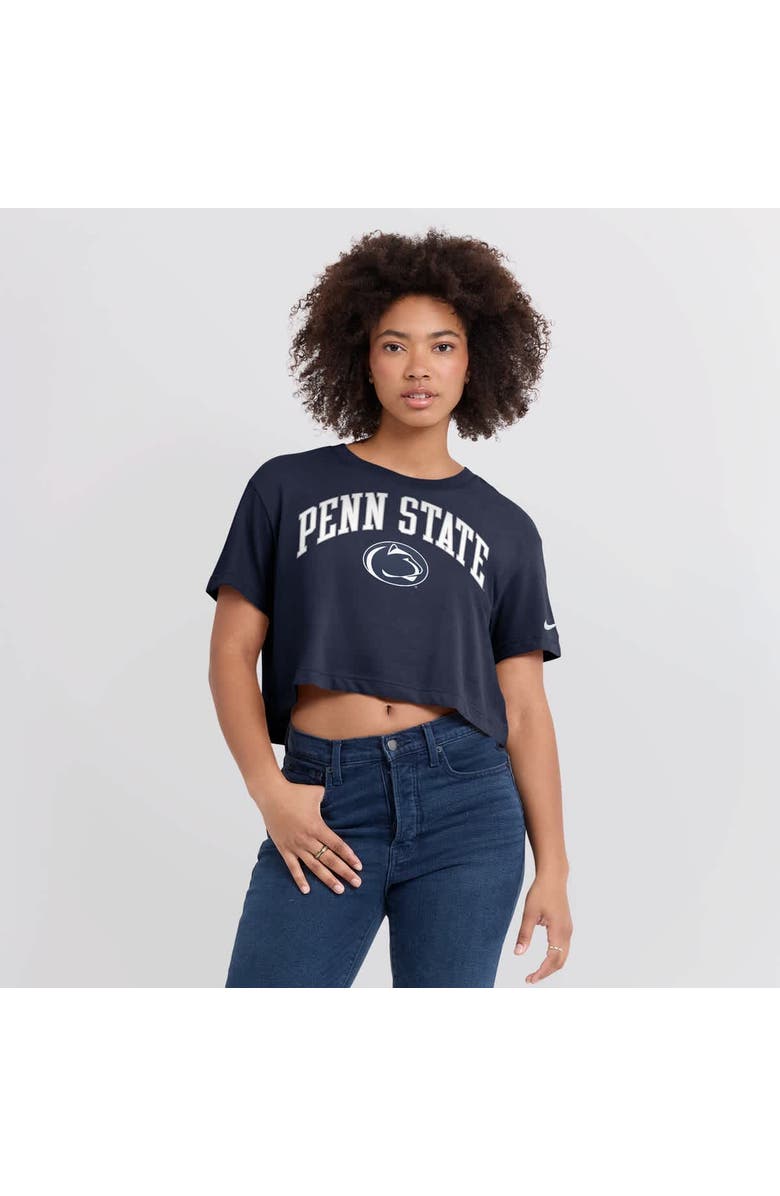 Nike Women's Nike Navy Penn State Nittany Lions Athletic Prep Arch Performance Cropped T-Shirt, Alternate, color, Navy
