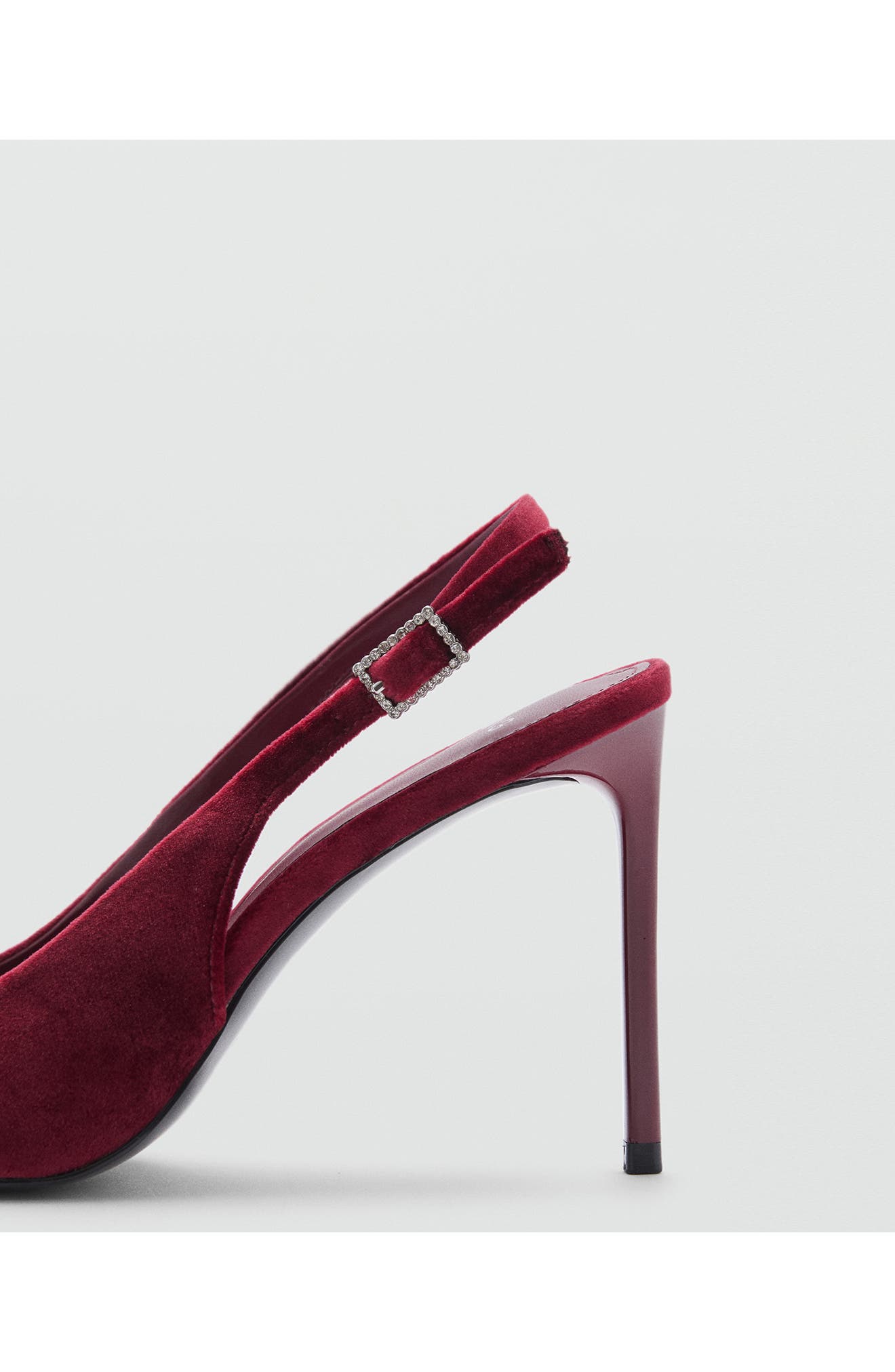 MANGO Velvet Pointed Toe Slingback Pump, Alternate, color, 