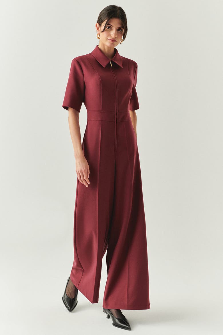 Valery Jumpsuit, Alternate, color, Dark Red