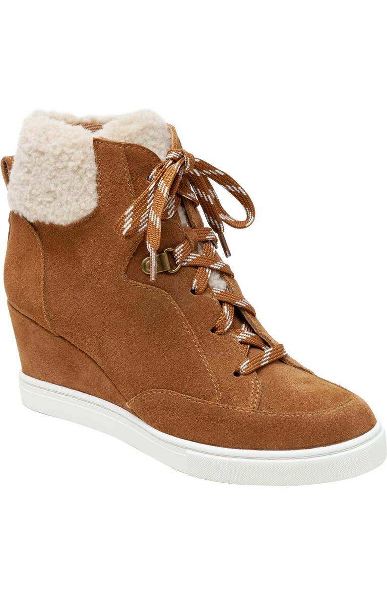 Linea Paolo Arden Wedge Sneaker, Main, color, Nutmeg/ Ivory