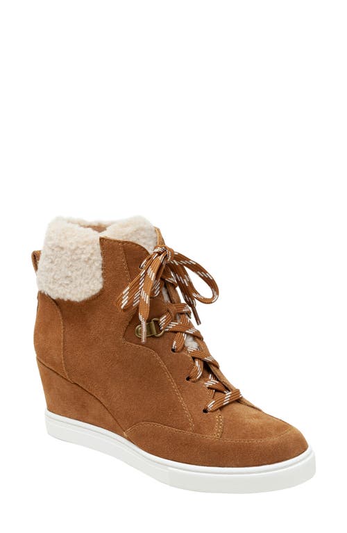 Linea Paolo Arden Wedge Sneaker in Nutmeg/Ivory 