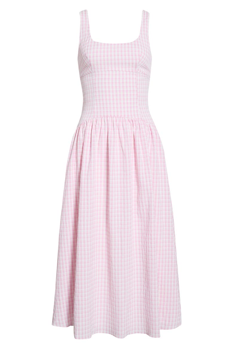 Cara Gingham Dress, Alternate, color, PINK GINGHAM