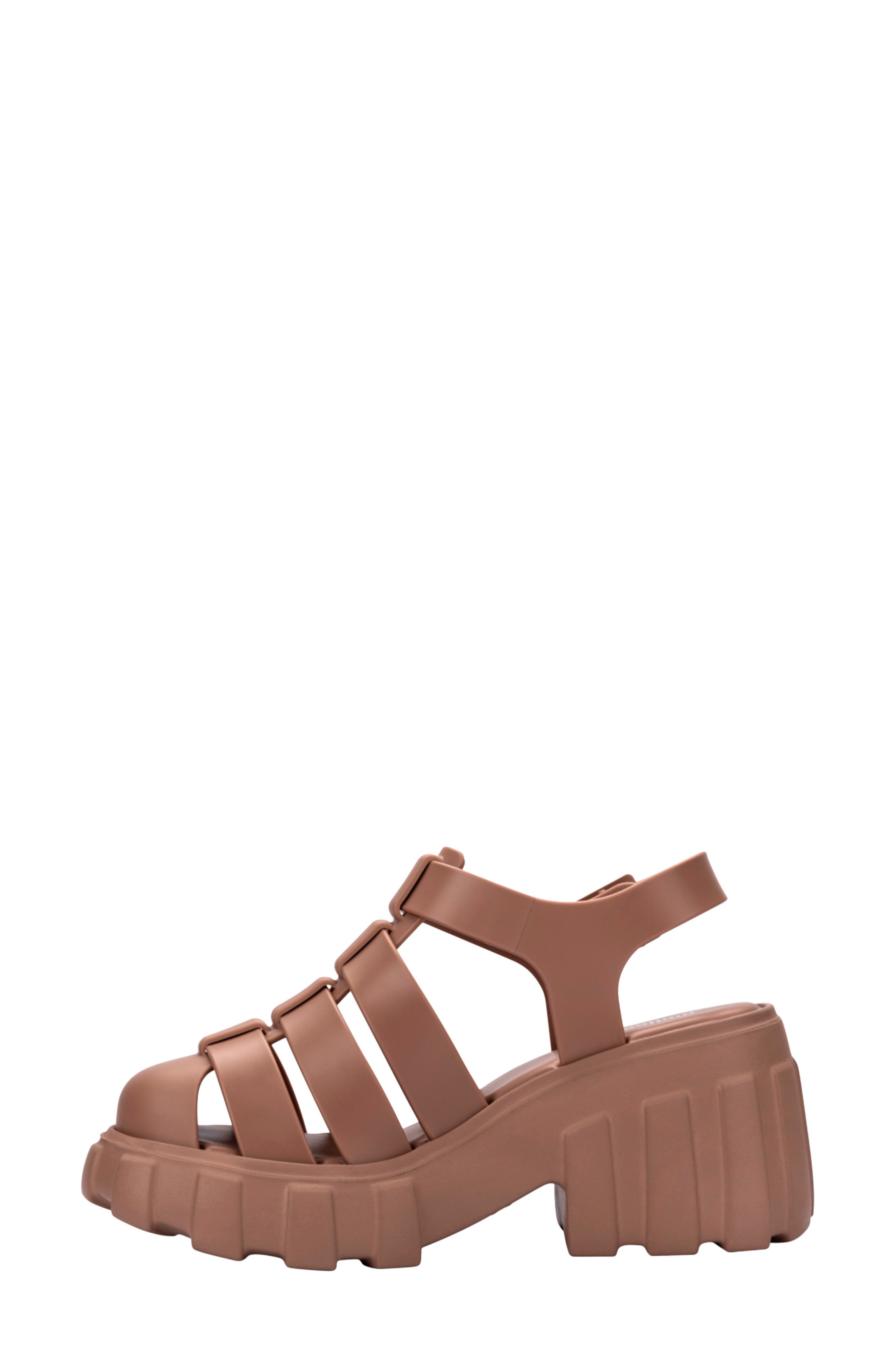Megan Platform Fisherman Sandal, Alternate, color, BROWN