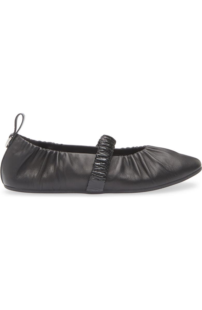 rag & bone Spire Ruched Mary Jane Flat, Alternate, color, Black