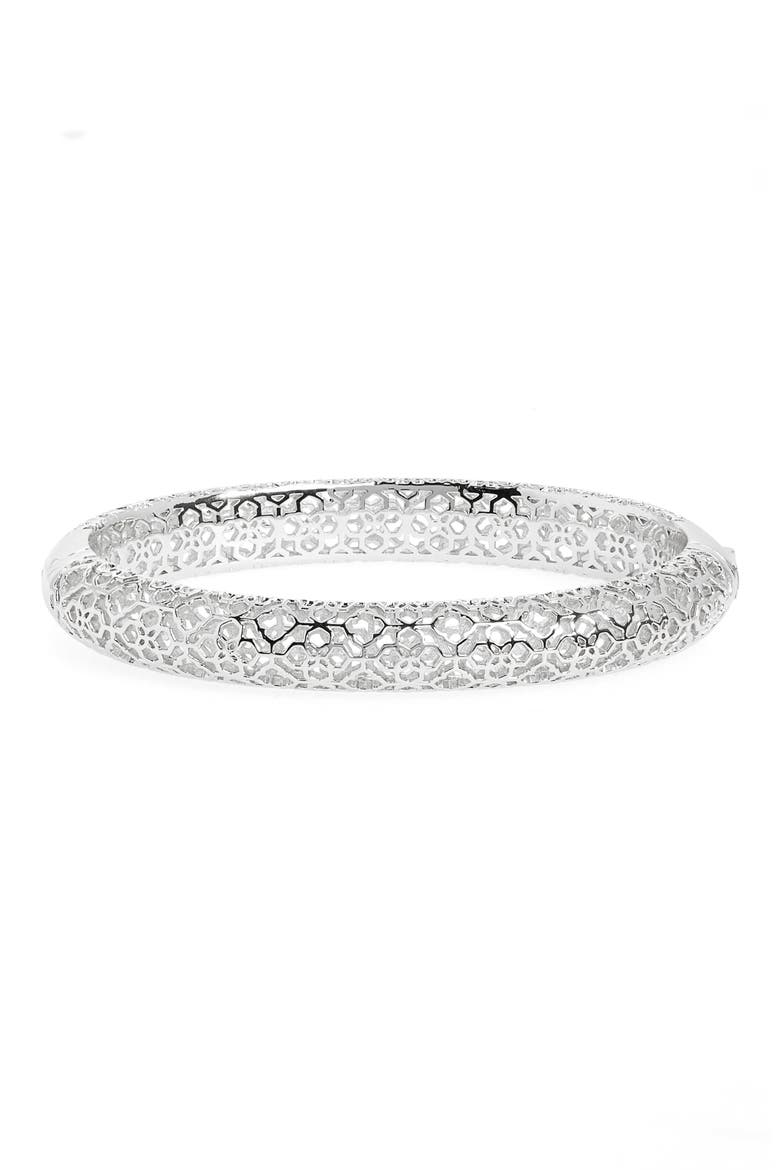 Abbie Bangle Bracelet, Main, color, RHODIUM METAL