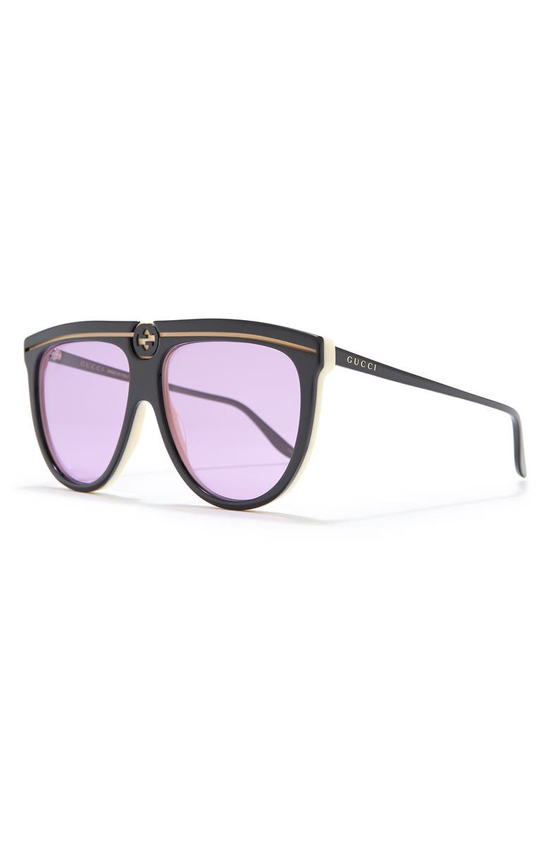 Gucci 61mm Flat Top Sunglasses, Alternate, color,