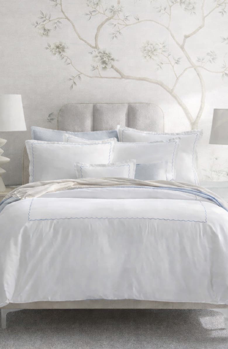 Domani Home Scallop Hotel Duvet Cover, Sheet & Shams Set, Alternate, color,