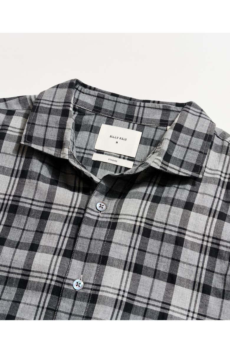 Billy Reid Hutcheson Plaid Cotton Button-Up Shirt, Alternate, color, Grey/ Black