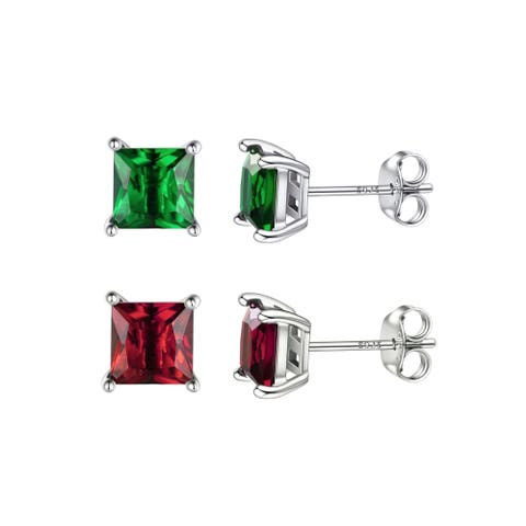 2pk Sterling Silver Earrings Set