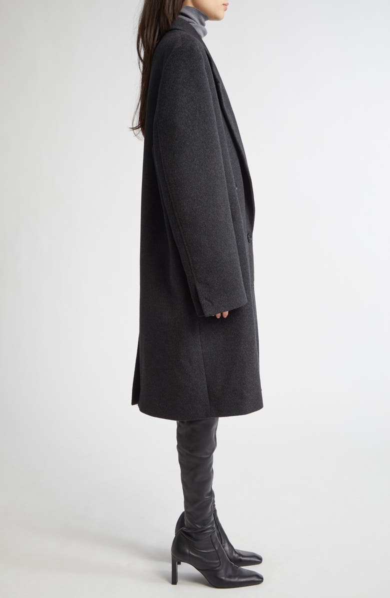TOTEME Double Breasted Cashmere Coat, Alternate, color, Charcoal Melange