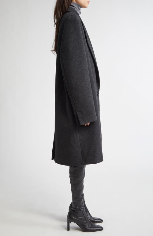 Totême Double-breasted Cashmere Coat Charcoal In Gray