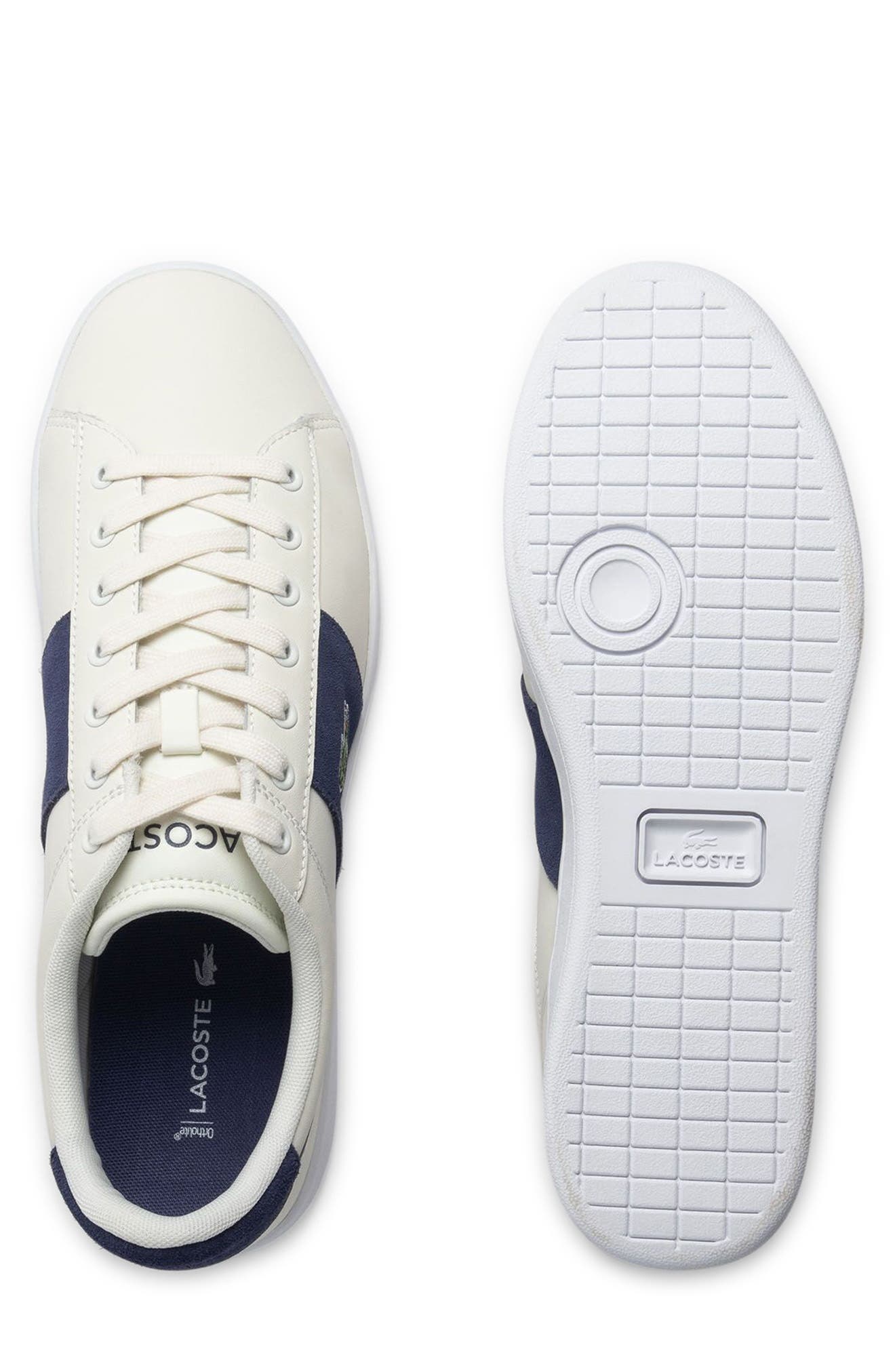 Lacoste Carnaby Sneaker, Alternate, color, Off White/ Dark Blue